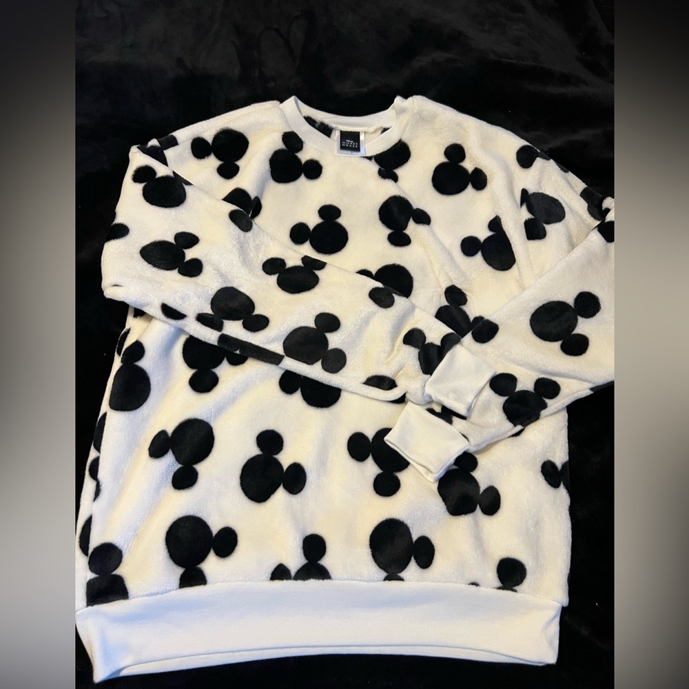 Mickey Mouse fluffy sweatshirt.